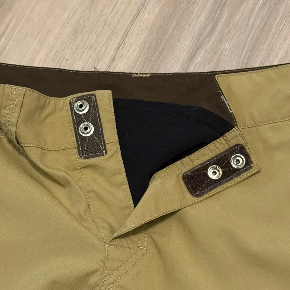 Quiksilver Amphibians Board‎ Shorts Men's 29  Brown Logo Hook Loop Snap Pockets